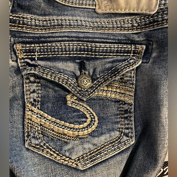 Silver Jeans Suki Flap Pockets Medium Blue Wash Stretch Size W27” L32” - Picture 5 of 12